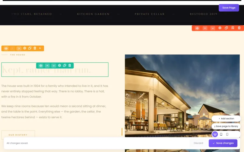The page builder