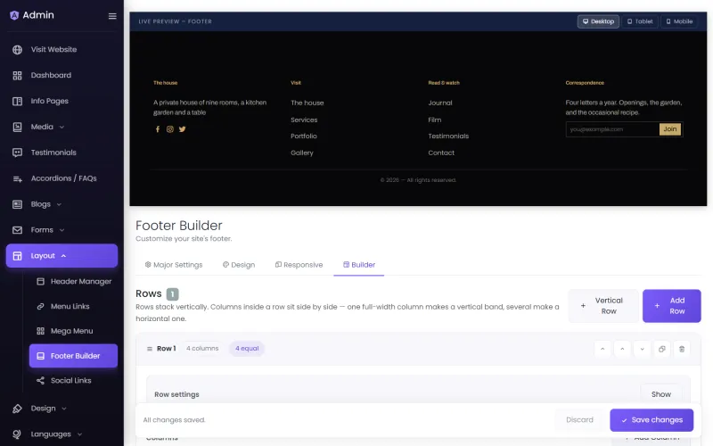 The Footer Builder