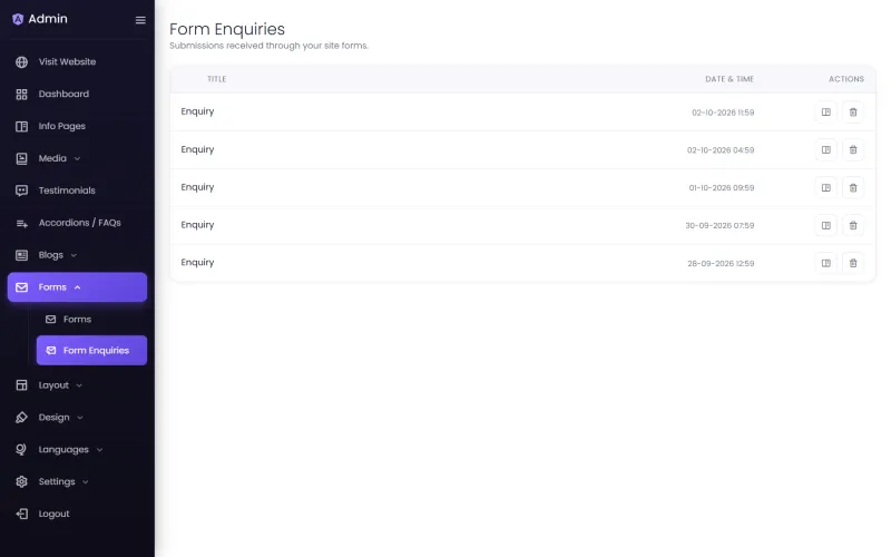 Form enquiries