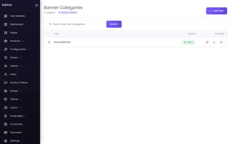 Banner categories