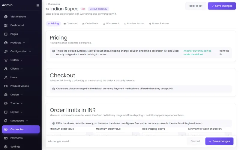 Order limits