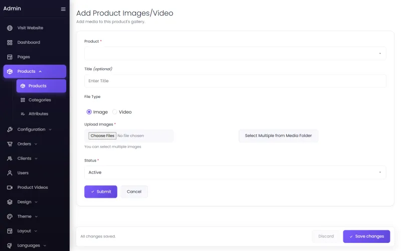 Adding photos to a product