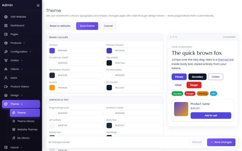 The theme editor