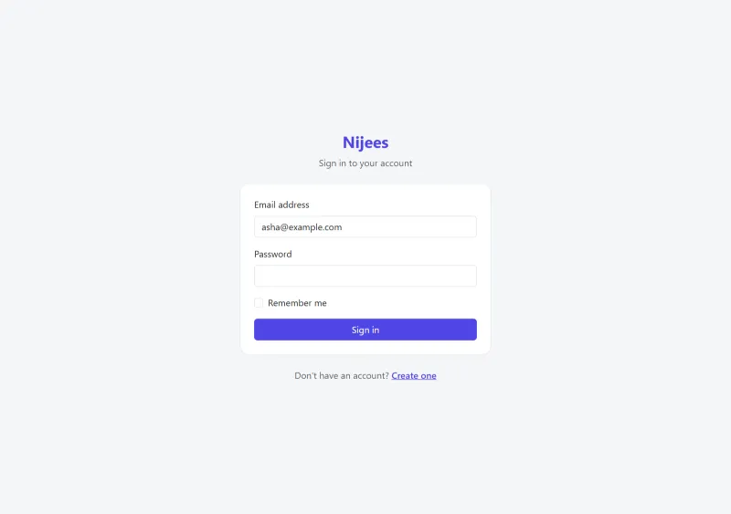 The sign-in page