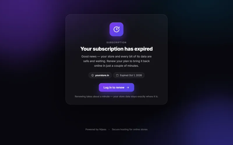 The expired store page