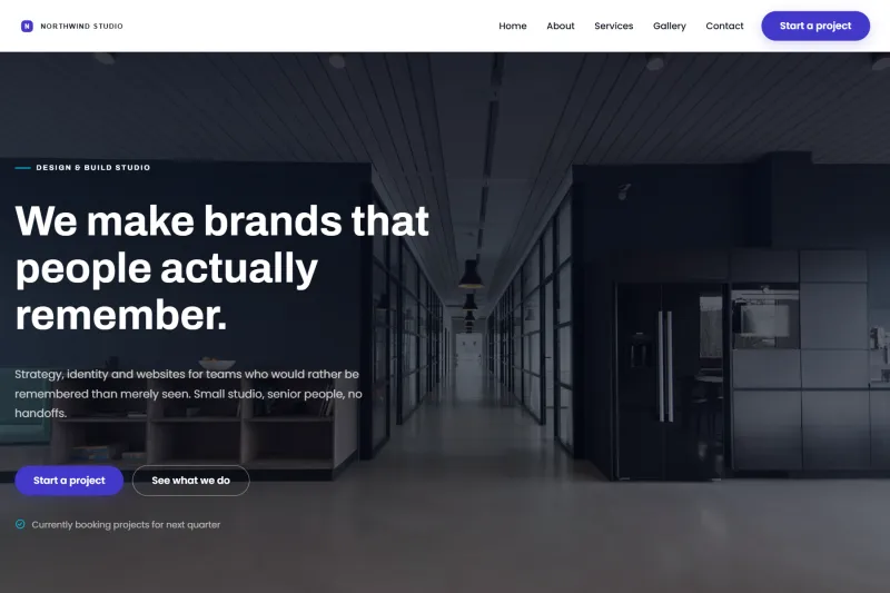 Lumen website template — home page