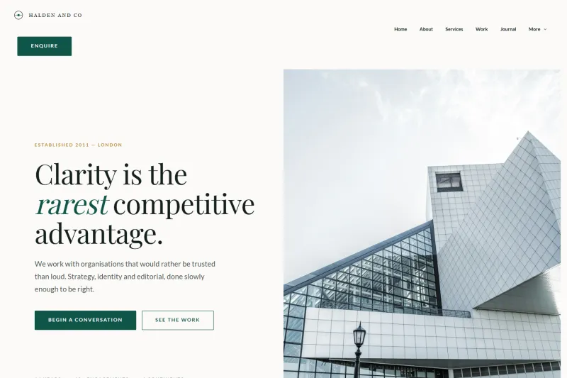 Meridian website template — home page